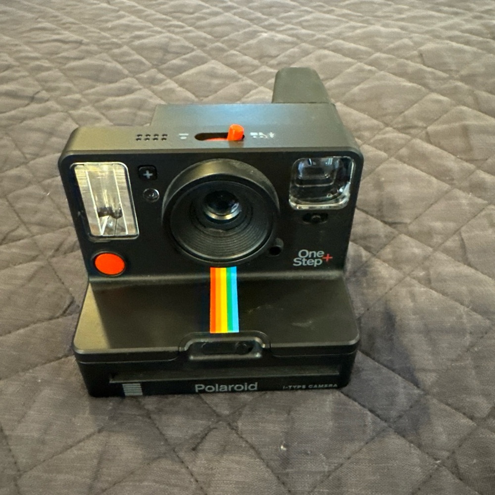 Polaroid OneStep+ Black with Rainbow Stripe